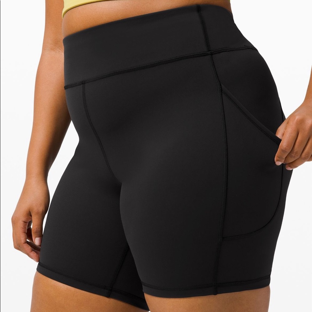 Lululemon Invigorate high rise 8” short. With pockets size: 6 color: black